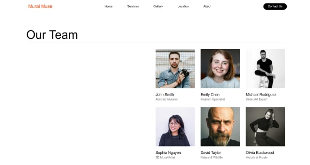 Team page design